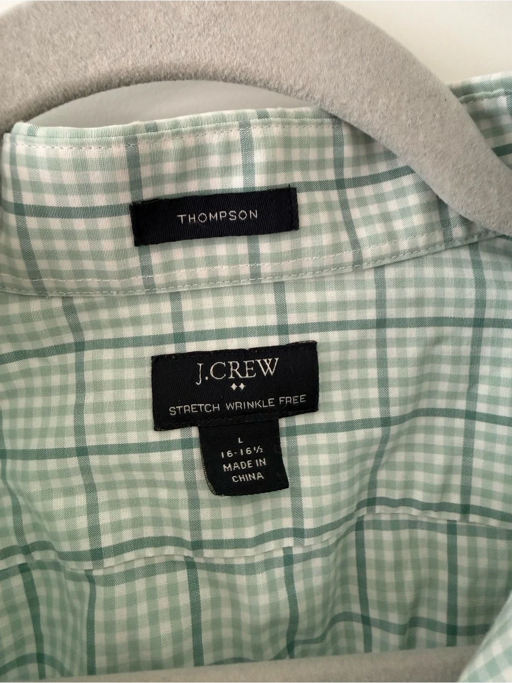J. Crew Men's Light Green Plaid Button-Down Shirt